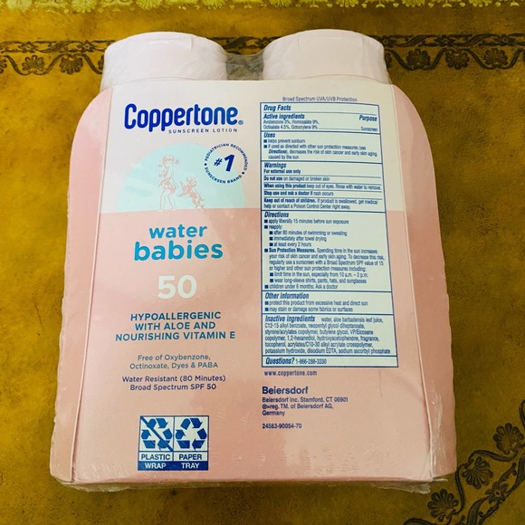 Coppertone Water Babies SPF 50 2 bottles of 8 oz. each NEW & Sealed - Picture 4 of 4